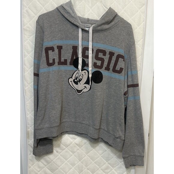 Disney Gray Mickey Mouse Hoodie Casual Style Plus Size 2X - Picture 1 of 4